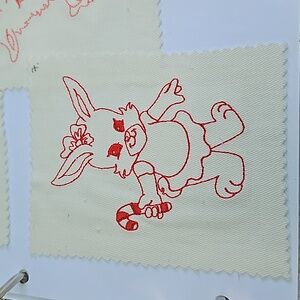 Handmade machine embroidery bunny patch